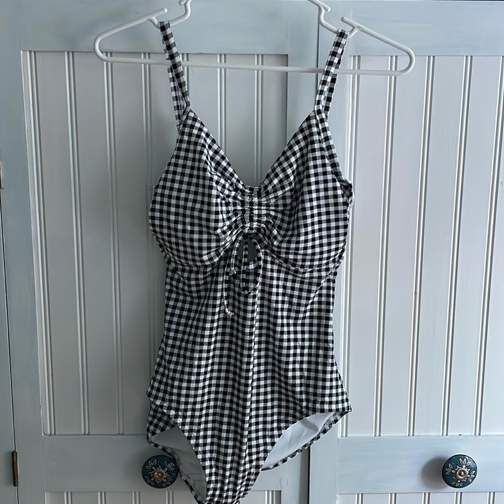 Land’s End size small checkered swimsuit